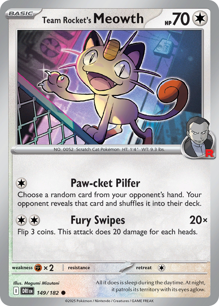 Team Rocket's Meowth - Destined Rivals #149