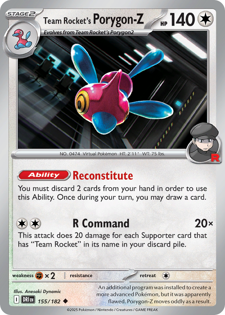 Team Rocket's Porygon-Z - Destined Rivals #155