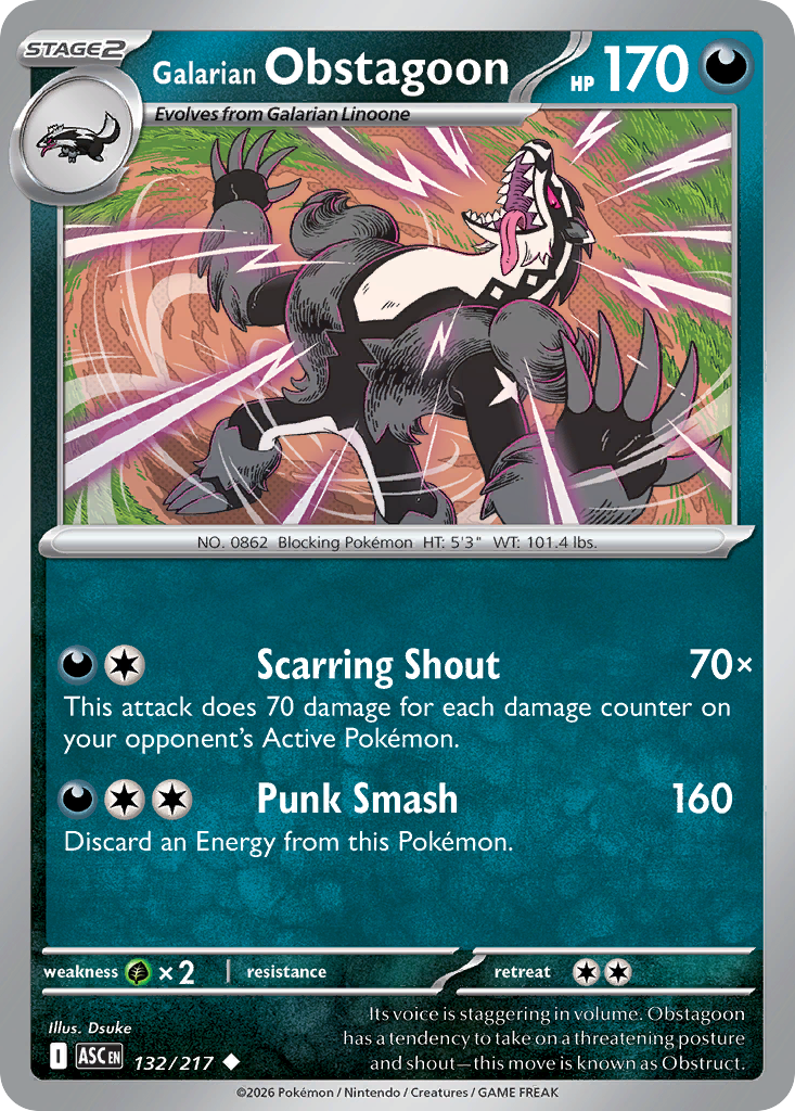 Galarian Obstagoon - Ascended Heroes #132